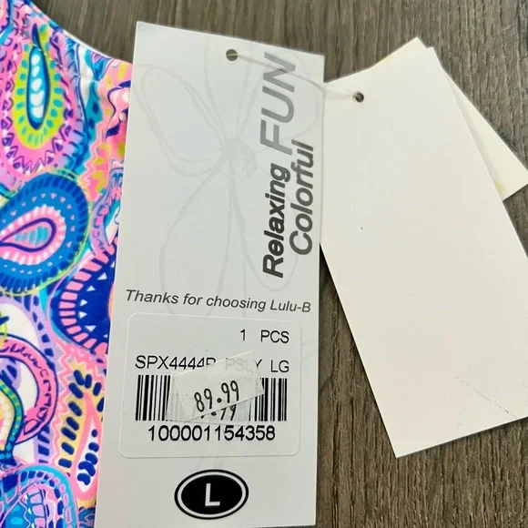 Lulu B Paisley Sleeveless Dress Size Large UPF 50 Cooling Fabric New With Tags - Picture 2 of 10